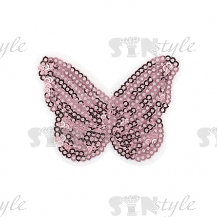 Термоаппликация "Бабочка" с пайетками, размер 65х50 мм фото 1