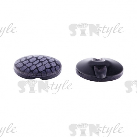 Пуговица пластиковая на полуножке, размер 20L, форма круглая, цвет черный  фото 2