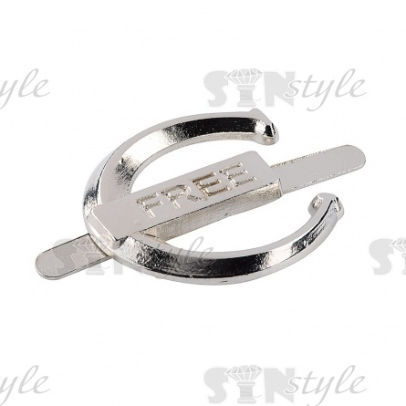 Брошь металлическая, крепление усики, цвет серебряный, размер 17х20мм фото 2