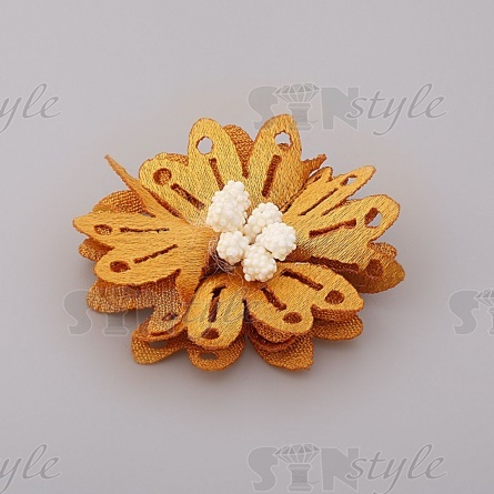 Цветочки декоративные, цвет золотой, размер 40 мм,  фото 2