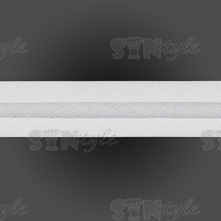 Косая бейка х/б, ширина 20 мм, намотка 100 ярдов, цвет белый фото 3