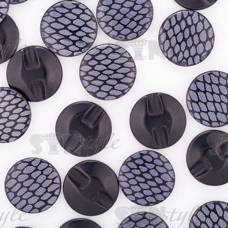 Пуговица пластиковая на полуножке, размер 20L, форма круглая, цвет черный  фото 3