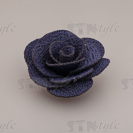 Цветочки декоративные, цвет темно-синий, размер 40 мм,  фото 2