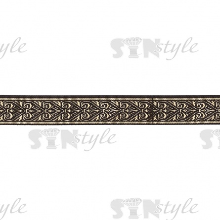 Жаккардовая лента, ширина 20 мм, намотка 10 м, цвет черный фото 2