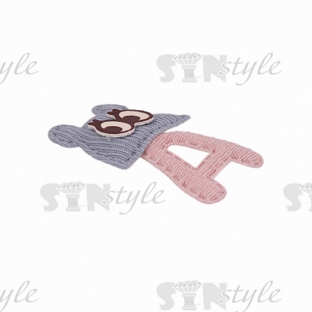 Аппликация 3D "Мишка", цвет серый, размер 30х50 мм фото 2