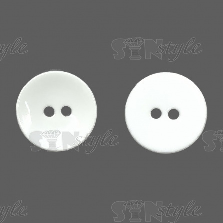 Пуговица пластиковая на два прокола, размер 44L, цвет белый фото 1
