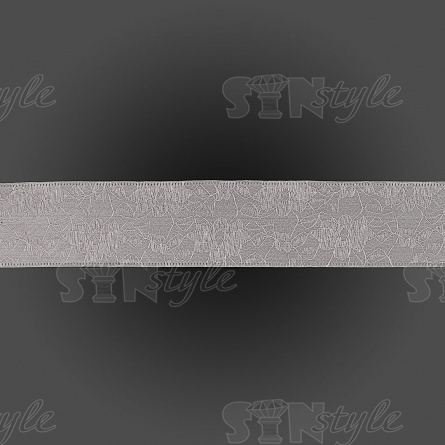 Декоративная лента двухслойная, цвет серый, ширина 40 мм, намотка 20 ярдов фото 2