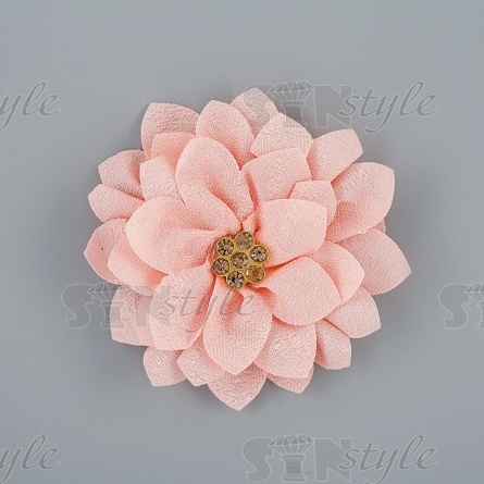 Цветочки декоративные со стразами, цвет грязно-розовый, диаметр 60 мм, фото 1