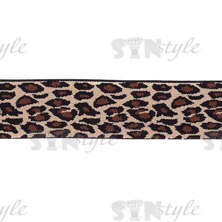 Резинка декоративная с анималистическим принтом, ширина 35 мм, намотка 47 ярдов фото 2