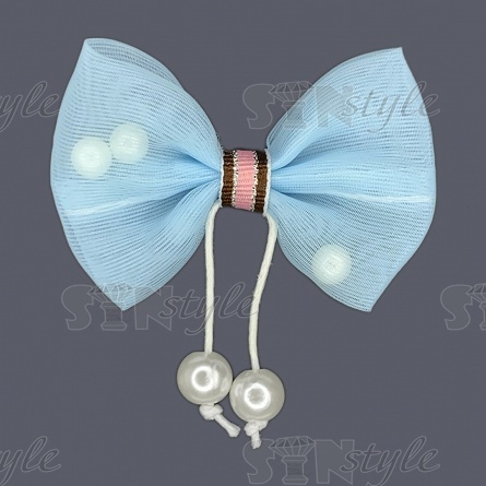 Аппликация 3D "Бантик", цвет голубой, размер 60х40 мм фото 1