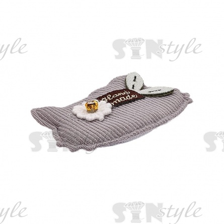 Аппликация 3D "Котик", цвет серый, размер 55х37 мм фото 2