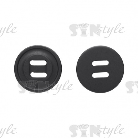 Пуговица пластиковая на два прокола, черная, 40L фото 1