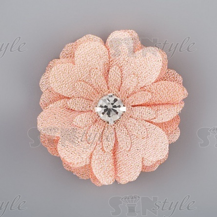 Цветочки декоративные, цвет персик, размер 40 мм,  фото 1