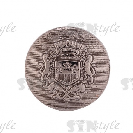 Пуговица металлическая на ножке, размер 32L, цвет темный никель фото 2