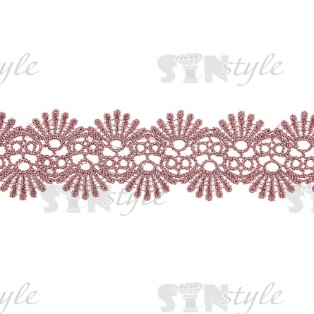 Кружево ажурное, нежная воздушная гирлянда с резными краями, ширина 40 мм, цвет грязно-розовый, намотка 10 ярдов  фото 1