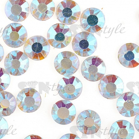 Стразы термоклеевые стеклянные SS30, форма круг, цвет радужный (голография), 288 шт/уп  фото 2