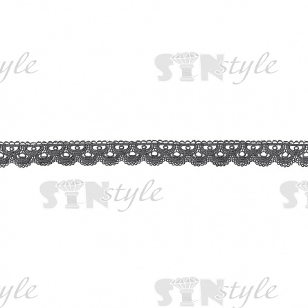 Тонкое ажурное кружево с причудливым орнаментом, ширина 35 мм, цвет черный, намотка 15 ярдов фото 2