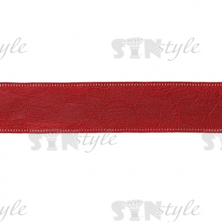 Декоративная лента двухслойная, цвет бордовый, ширина 25 мм, намотка 20 ярдов фото 3
