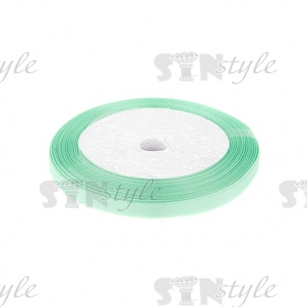 Декоративная лента атласная, ширина 6 мм, намотка 25 ярдов, цвет салатовый (№128) фото 1