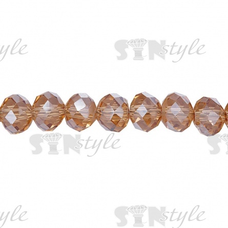 Бусины граненые Рондель (стекло), цвет шампань (89), 6 мм, 85шт/леска, 50 шт/уп (F8) фото 2