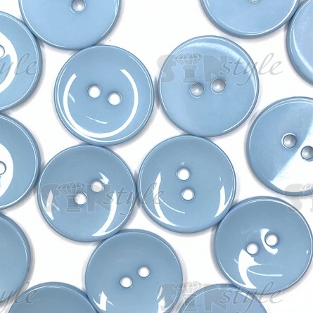 Пуговица пластиковая на два прокола, размер 40L, цвет голубой фото 2