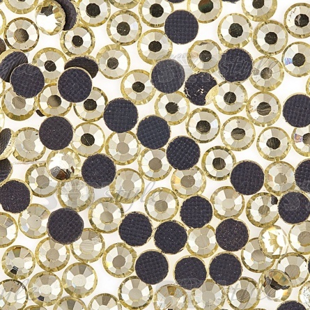 Стразы термоклеевые стеклянные SS16, форма круг, цвет светло-оливковый (935),1440 шт/уп фото 2