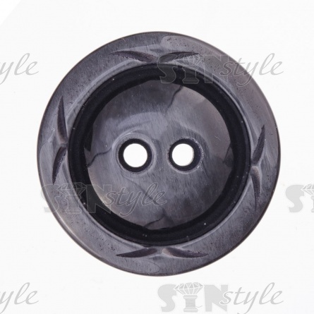 Пуговица пластиковая на два прокола, размер 48L, цвет черный фото 1