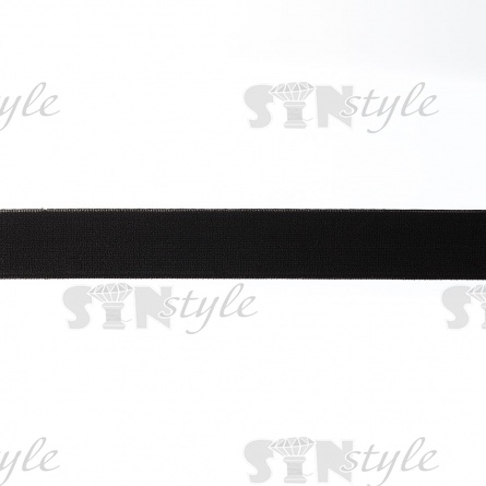 Лента бархатная, ширина 25 мм, цвет черный, намотка 50 ярдов фото 1