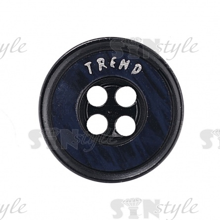 Пуговица пластиковая на четыре прокола, размер 24L, цвет черный фото 3