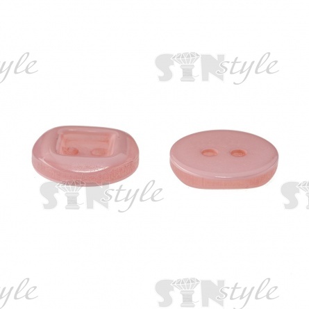 Пуговица пластиковая на два прокола, 20L, цвет грязно-розовый фото 2