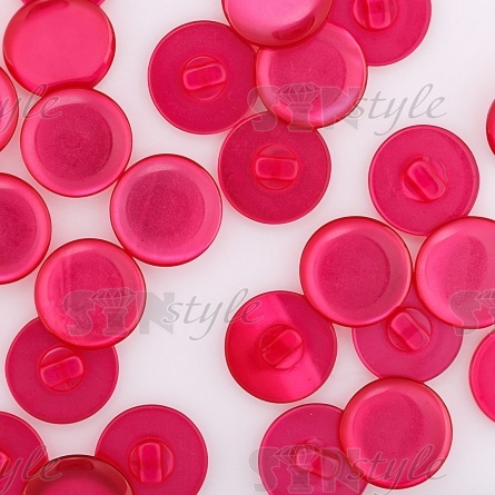 Пуговица пластиковая на ножке, ярко-розовая перламутровая, 32L фото 3