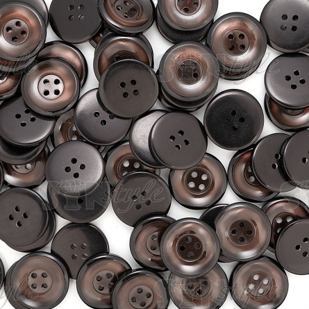 Пуговица пластиковая на четыре прокола, кофейная, 40L фото 4