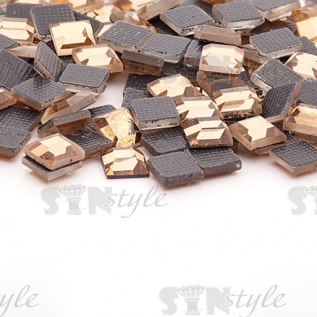 Стразы термоклеевые стеклянные Crystal, форма квадрат, размер 4х4 мм, цвет персиковый, 480 шт/уп  фото 3