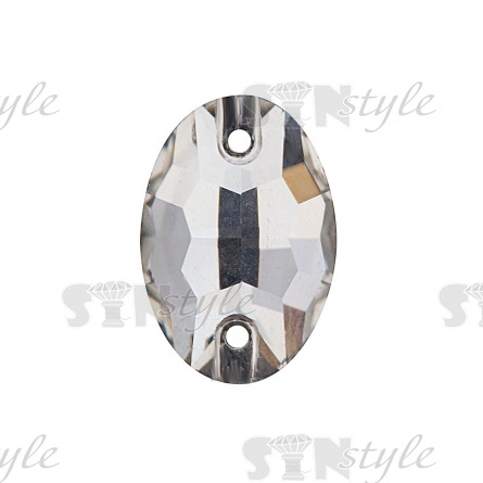 Стразы пришивные стеклянные Овал, цвет белый прозрачный, размер 11*17 мм, 144 шт/уп  фото 1