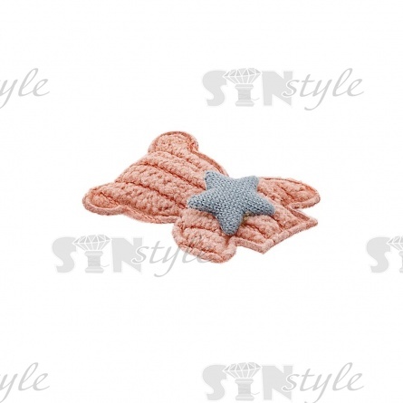 Аппликация 3D "Мишка", цвет грязно-розовый, размер 22х25 мм фото 2