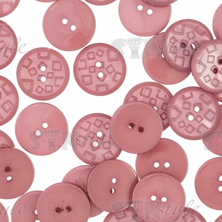 Пуговица пластиковая на два прокола, грязно-розовая, 40L фото 2