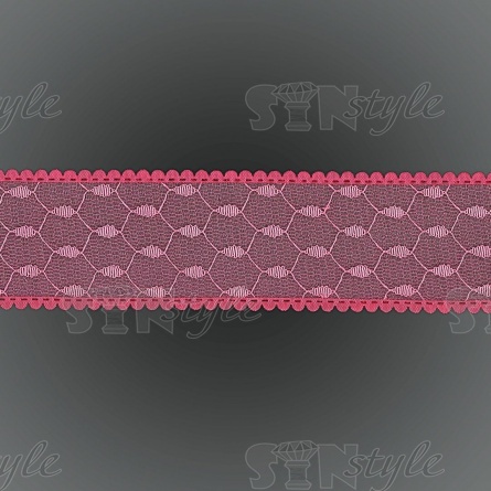 Декоративная лента капроновая двухслойная, ширина 40 мм, намотка 25 ярдов, цвет фуксия  фото 3