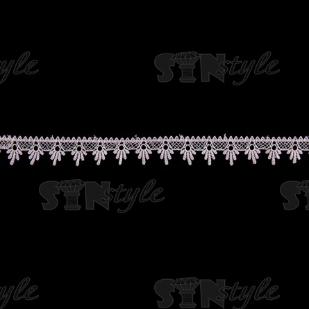 Кружево ажурное, нежная воздушная сеточка с фестонами по контуру, ширина 35 мм, цвет белый, намотка 15 ярдов  фото 2