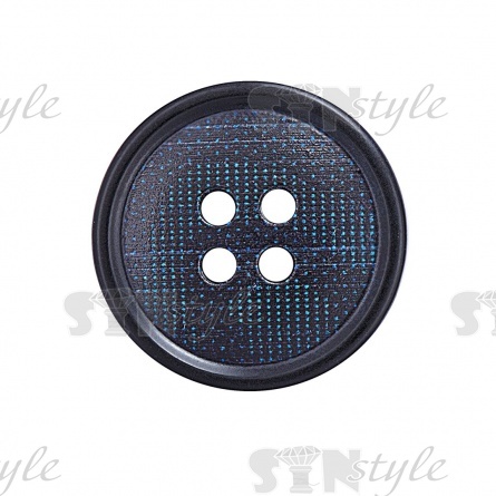 Пуговица пластиковая на четыре прокола, размер 32L, цвет темно-синий фото 3