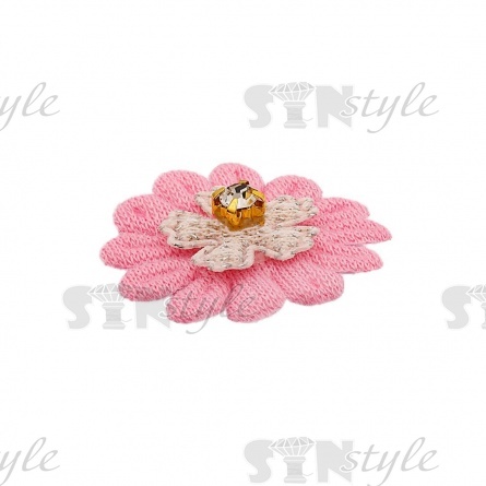 Аппликация 3D "Цветочек", цвет розовый, размер 25 мм фото 2