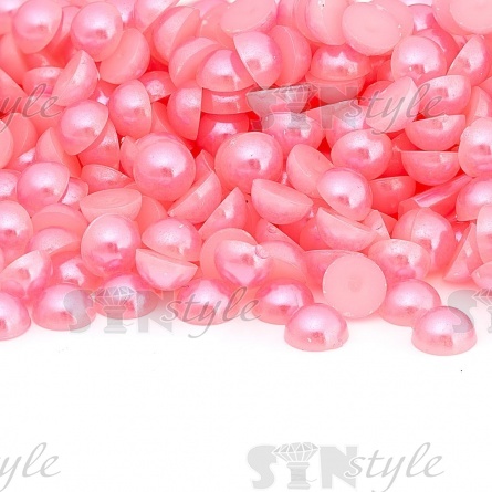 Полубусины под жемчуг пластиковые, размер 6 мм, цвет розовый фото 1
