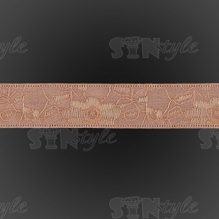 Декоративная лента двухслойная, цвет грязно-розовый, ширина 25 мм, намотка 20 ярдов фото 3