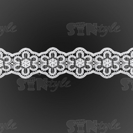 Кружево ажурное матовая нить, цвет белый, намотка 15 ярдов, ширина 60 мм фото 1