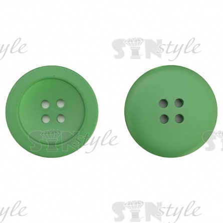 Пуговица пластиковая на четыре прокола, зеленая 44L фото 1