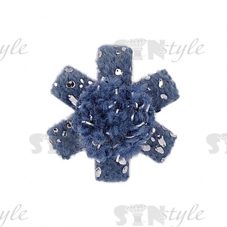 Аппликация 3D "Снежинка", цвет синий, размер 18 мм фото 1