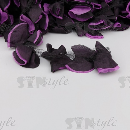 Кружево "Бантики" из капроновой ленты, ширина 65 мм, цвет фиолетовый (113), намотка 10 ярдов фото 3