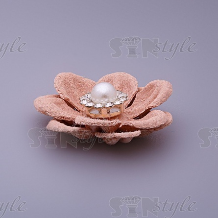 Цветочки декоративные, цвет бежевый, размер 25 мм,  фото 2