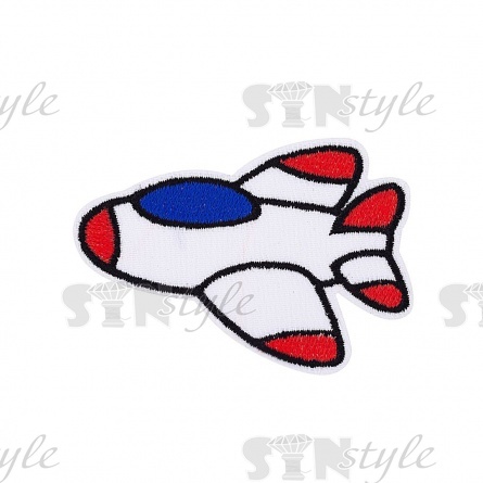 Термоаппликация "Самолет", размер 72х50 мм  фото 1