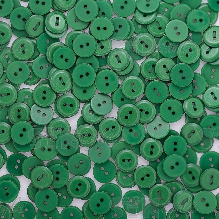 Пуговица пластиковая на два прокола, 20L, цвет зеленый фото 4