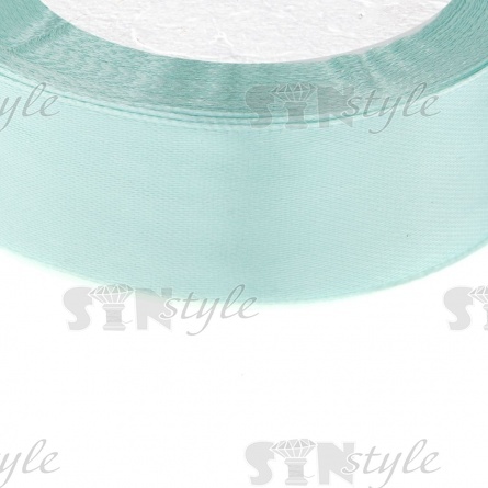 Декоративная лента атласная, ширина 25 мм, намотка 25Y, цвет светло-голубой (№141) фото 2